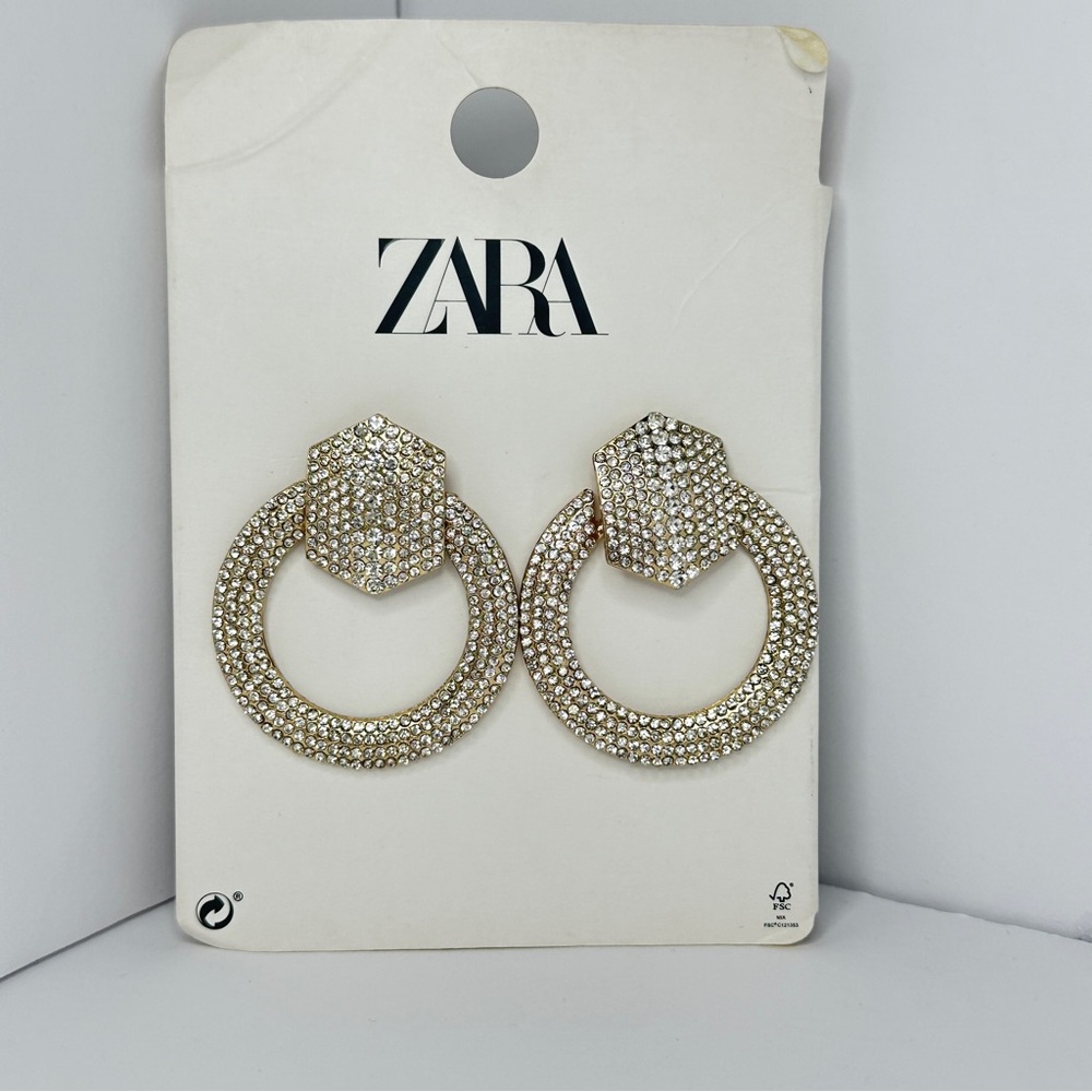 Zara Gold Statement Earrings - Picture 2 of 2